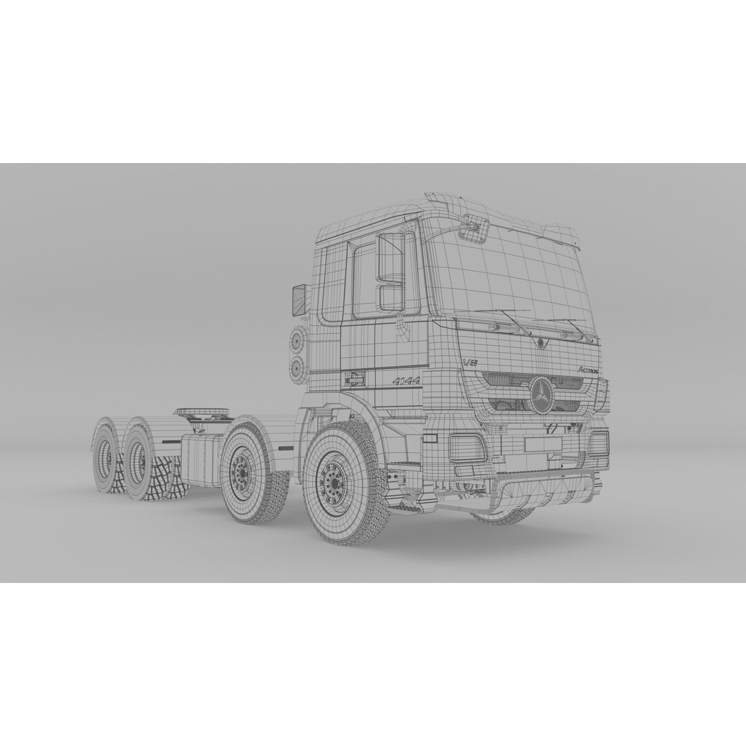 Mercedes Actros 4144 3D Model – High Poly Vehicle Asset, FBX, OBJ, Blender - View 13