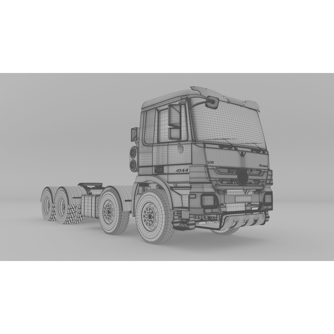 Mercedes Actros 4144 3D Model – High Poly Vehicle Asset, FBX, OBJ, Blender - View 14