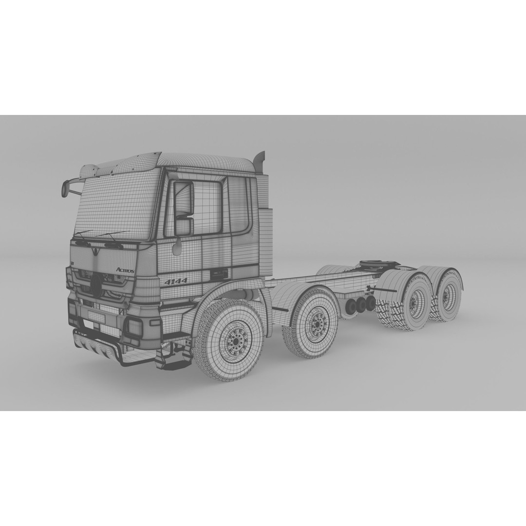 Mercedes Actros 4144 3D Model – High Poly Vehicle Asset, FBX, OBJ, Blender - View 28