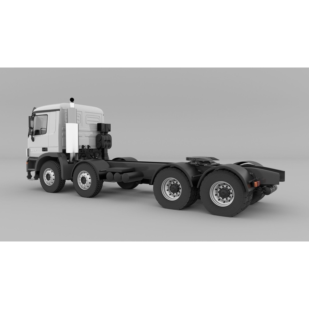 Mercedes Actros 4144 3D Model – High Poly Vehicle Asset, FBX, OBJ, Blender - View 4