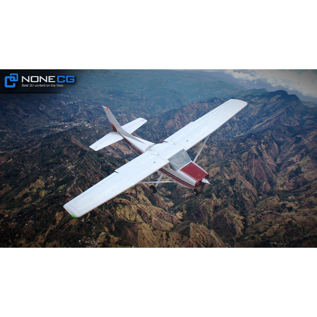Cessna 172 3D Model – Low Poly Aircraft with PBR Textures, FBX - View 17