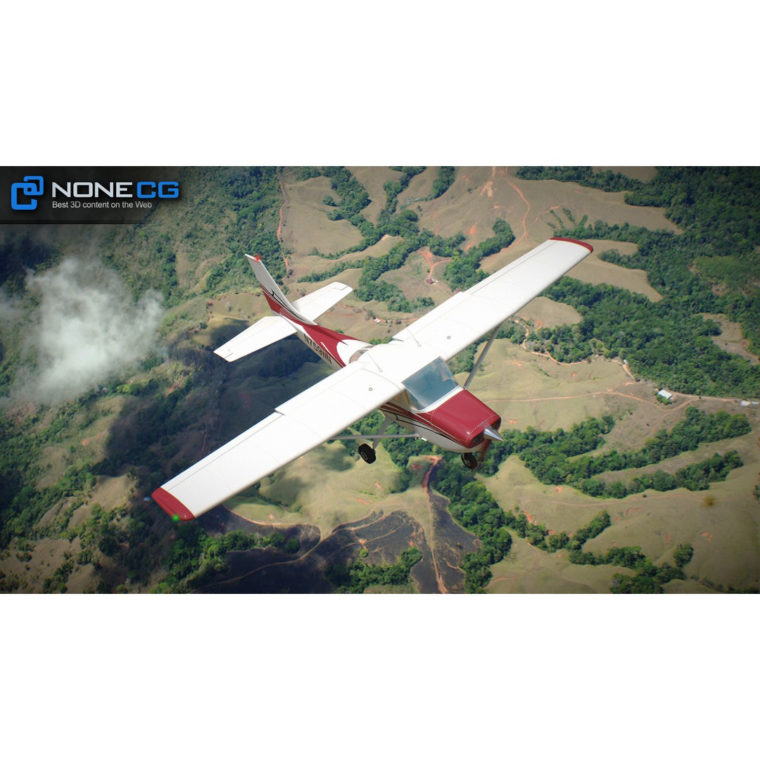 Cessna 172 3D Model – Low Poly Aircraft with PBR Textures, FBX - View 20