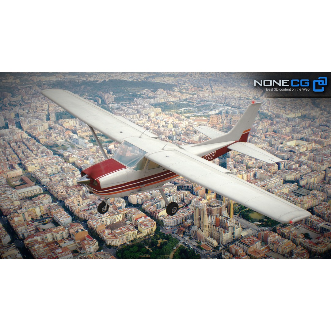 Cessna 172 3D Model – Low Poly Aircraft with PBR Textures, FBX - View 21