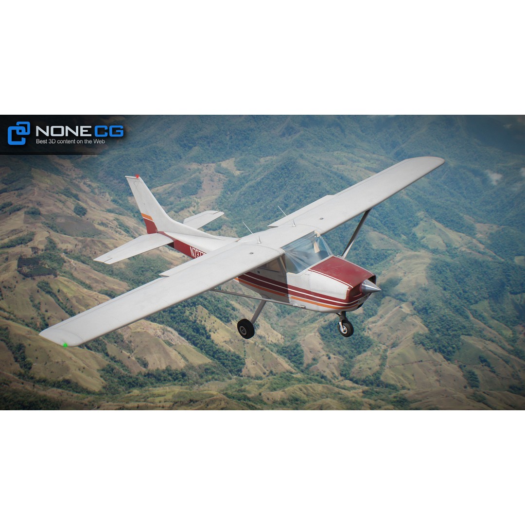 Cessna 172 3D Model – Low Poly Aircraft with PBR Textures, FBX - View 22