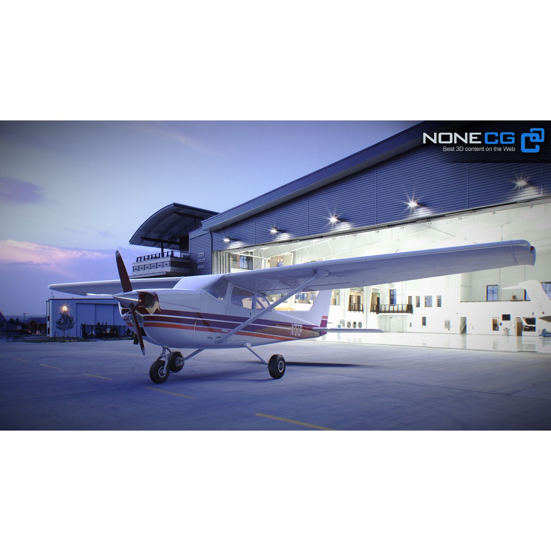 Cessna 172 3D Model – Low Poly Aircraft with PBR Textures, FBX - View 23