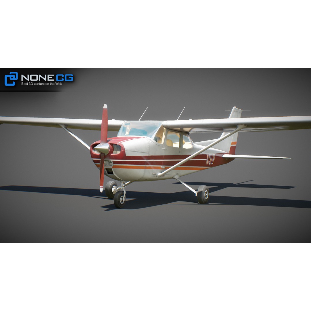 Cessna 172 3D Model – Low Poly Aircraft with PBR Textures, FBX - View 25