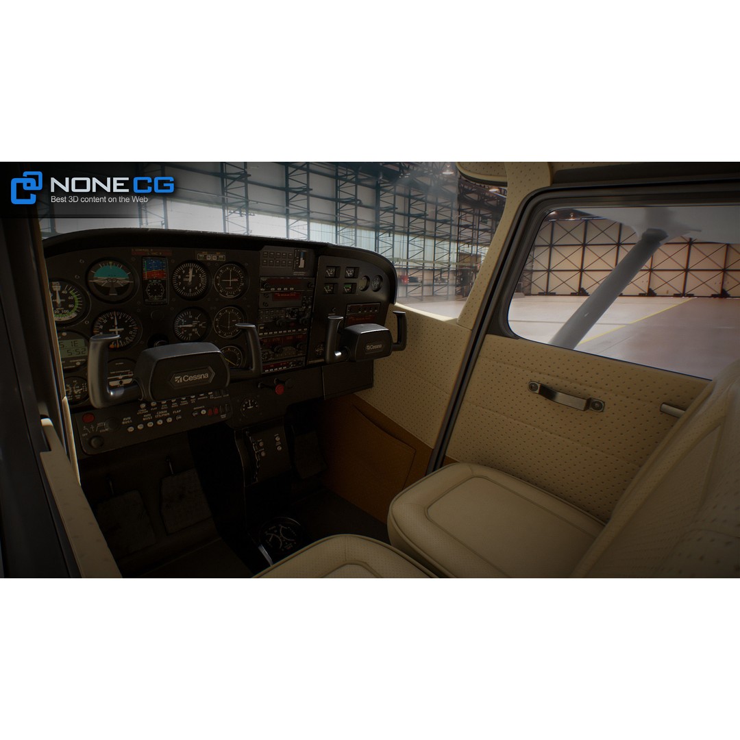Cessna 172 3D Model – Low Poly Aircraft with PBR Textures, FBX - View 27