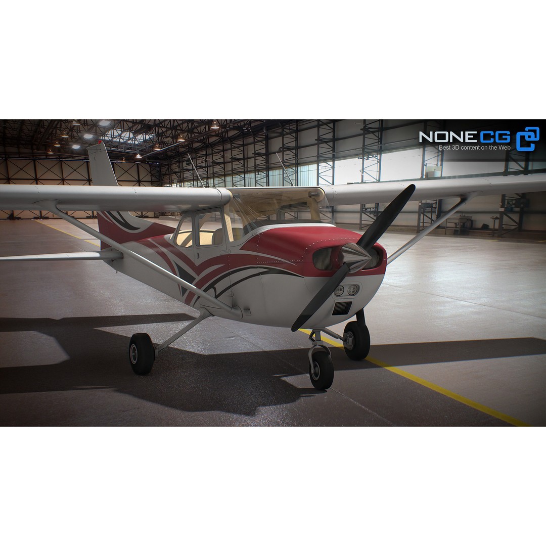 Cessna 172 3D Model – Low Poly Aircraft with PBR Textures, FBX - View 28