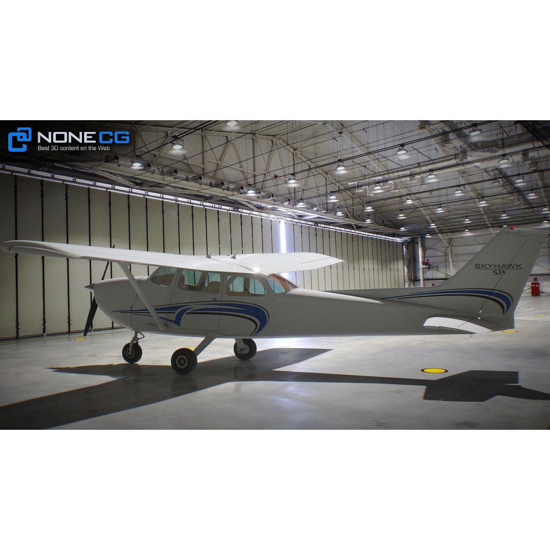 Cessna 172 3D Model – Low Poly Aircraft with PBR Textures, FBX - View 29