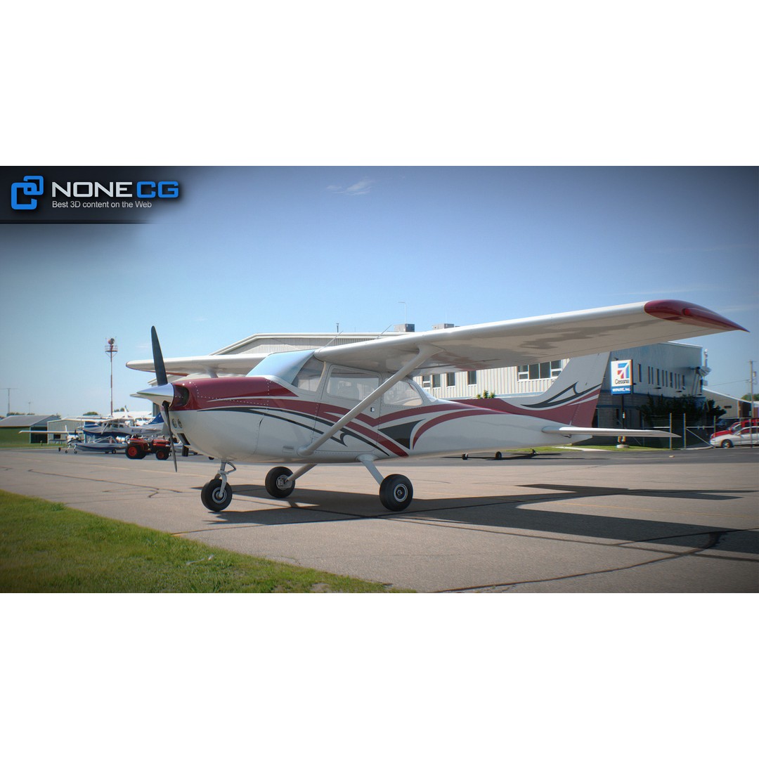 Cessna 172 3D Model – Low Poly Aircraft with PBR Textures, FBX - View 30