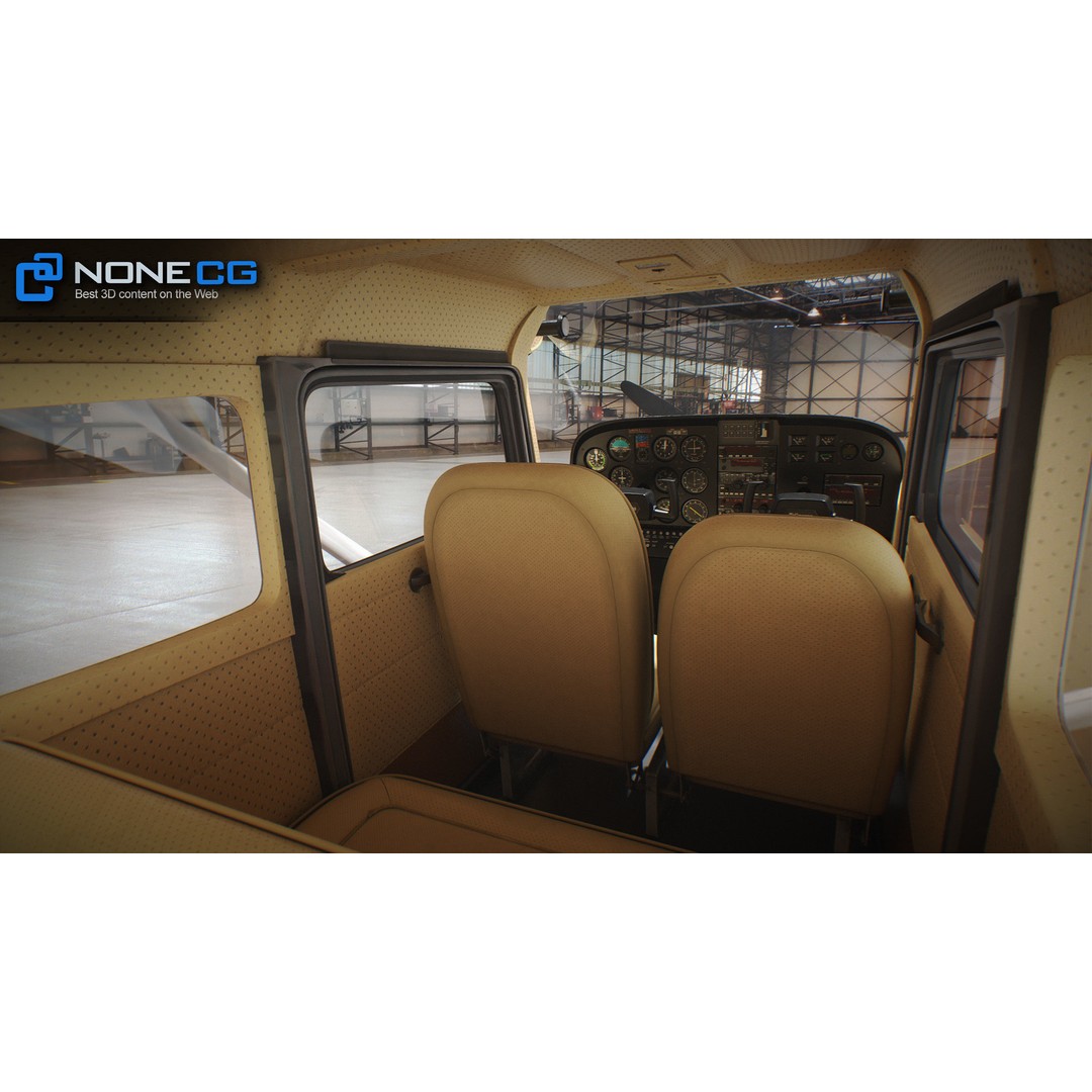 Cessna 172 3D Model – Low Poly Aircraft with PBR Textures, FBX - View 31