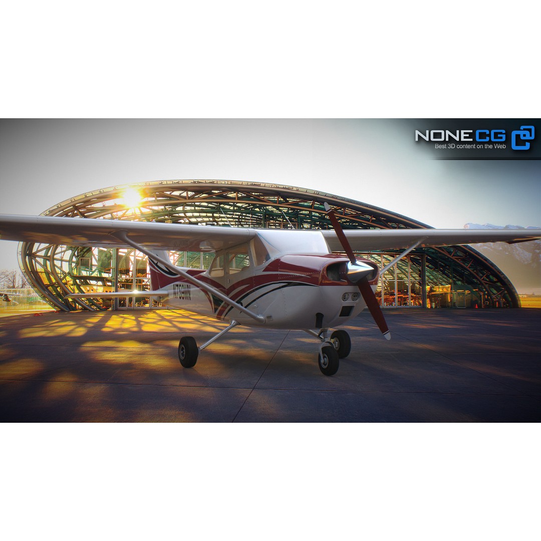 Cessna 172 3D Model – Low Poly Aircraft with PBR Textures, FBX - View 32