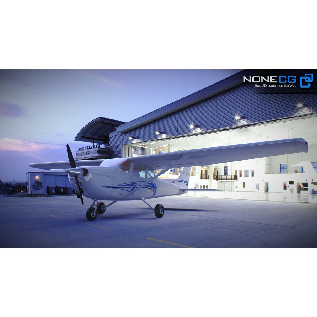 Cessna 172 3D Model – Low Poly Aircraft with PBR Textures, FBX - View 33