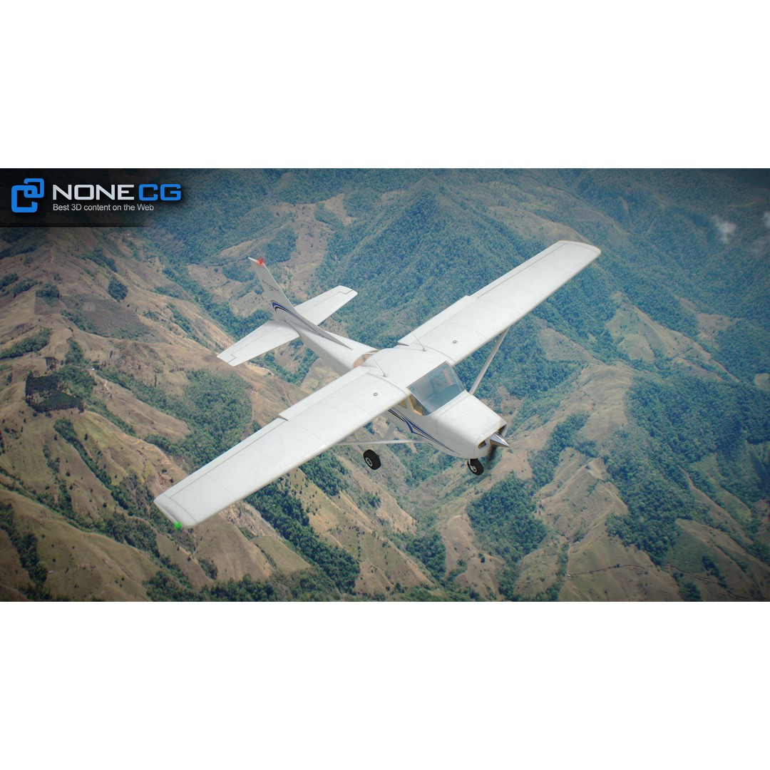 Cessna 172 3D Model – Low Poly Aircraft with PBR Textures, FBX - View 34
