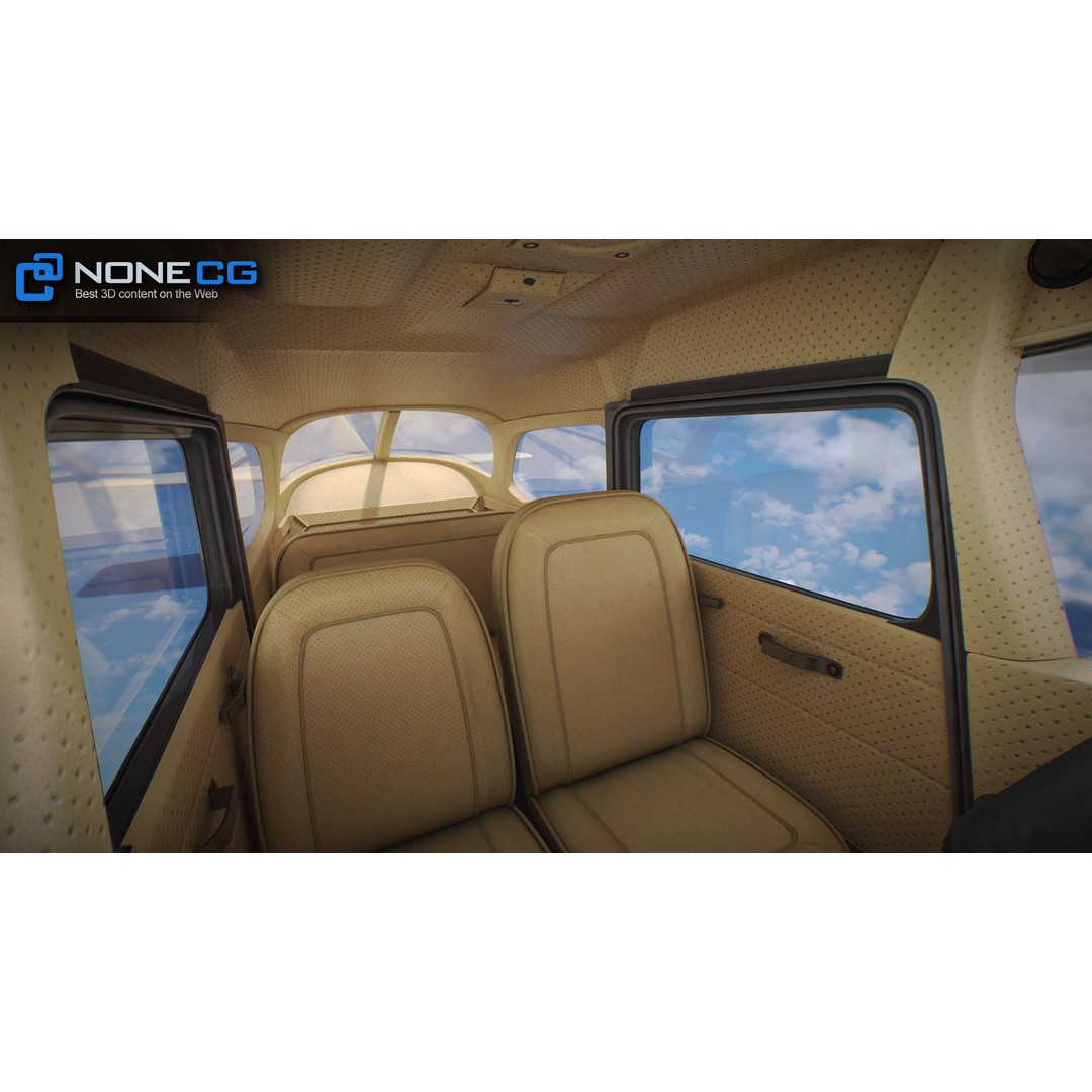 Cessna 172 3D Model – Low Poly Aircraft with PBR Textures, FBX - View 37