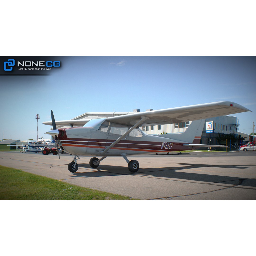 Cessna 172 3D Model – Low Poly Aircraft with PBR Textures, FBX - View 39
