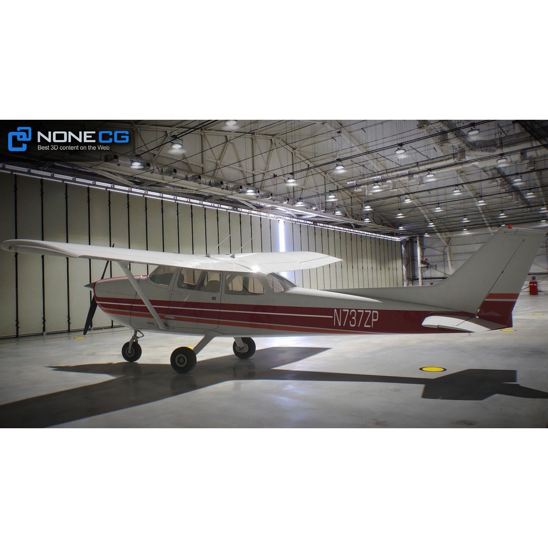 Cessna 172 3D Model – Low Poly Aircraft with PBR Textures, FBX - View 40