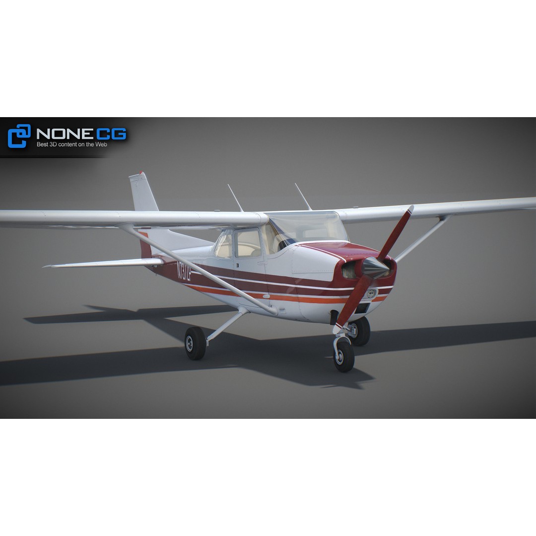 Cessna 172 3D Model – Low Poly Aircraft with PBR Textures, FBX - View 41