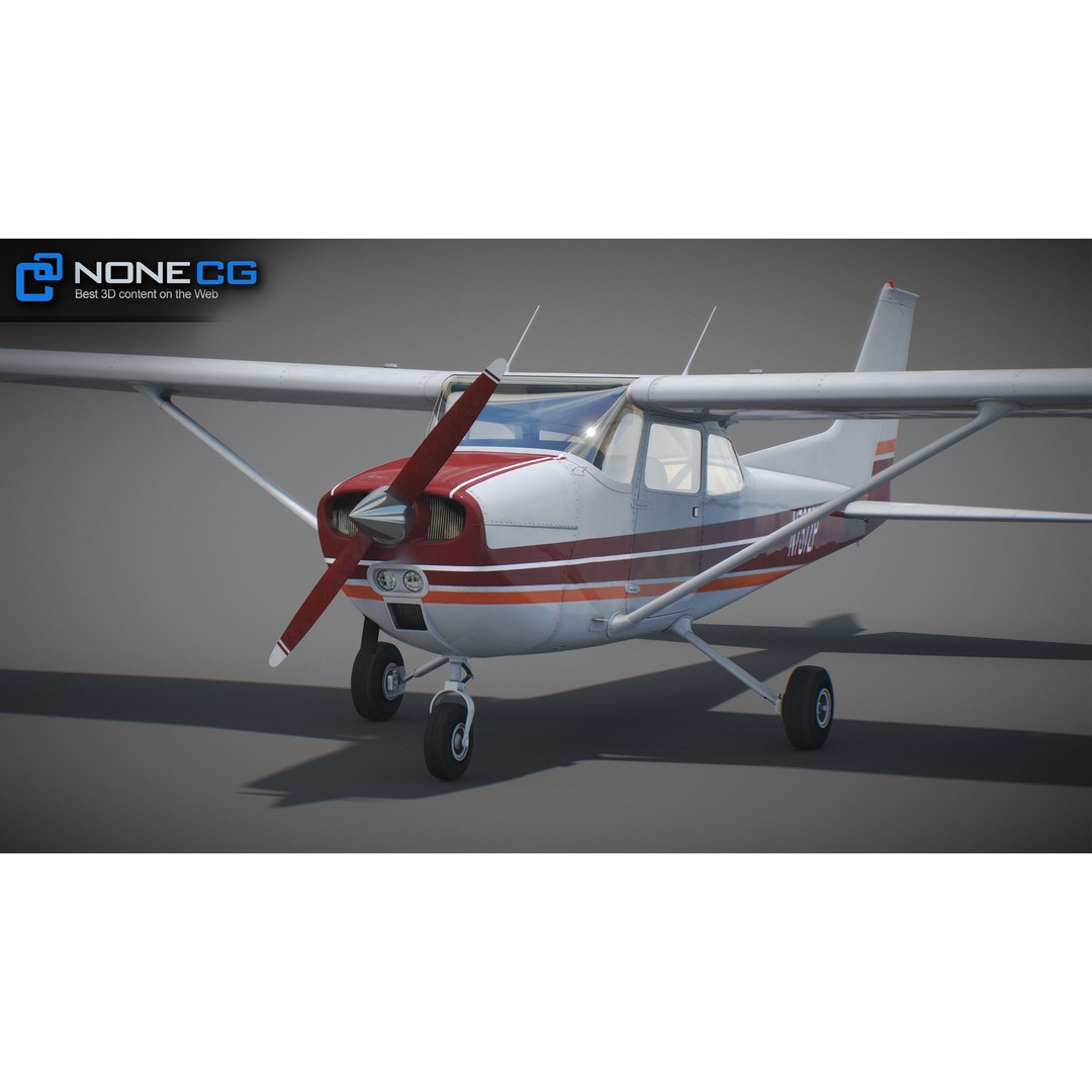 Cessna 172 3D Model – Low Poly Aircraft with PBR Textures, FBX - View 42