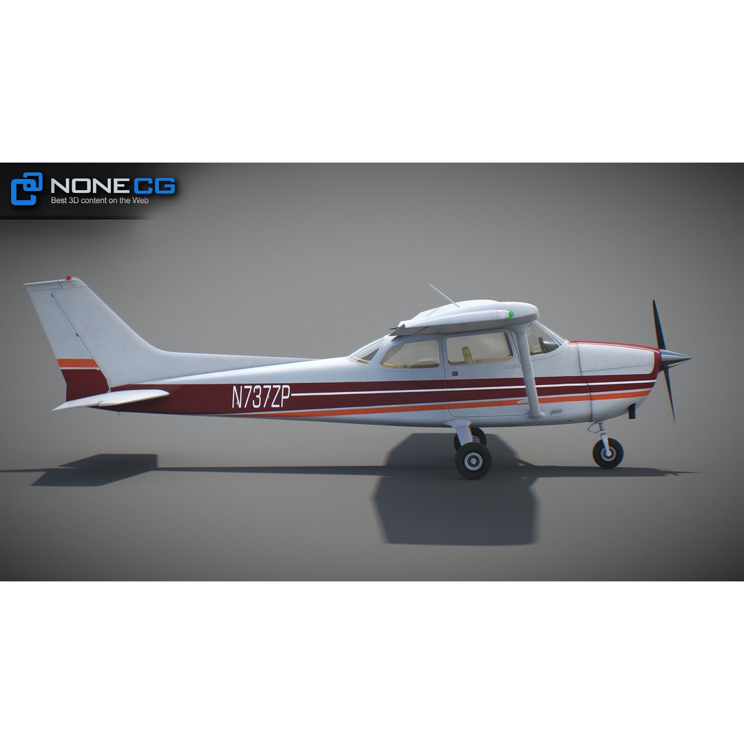 Cessna 172 3D Model – Low Poly Aircraft with PBR Textures, FBX - View 43