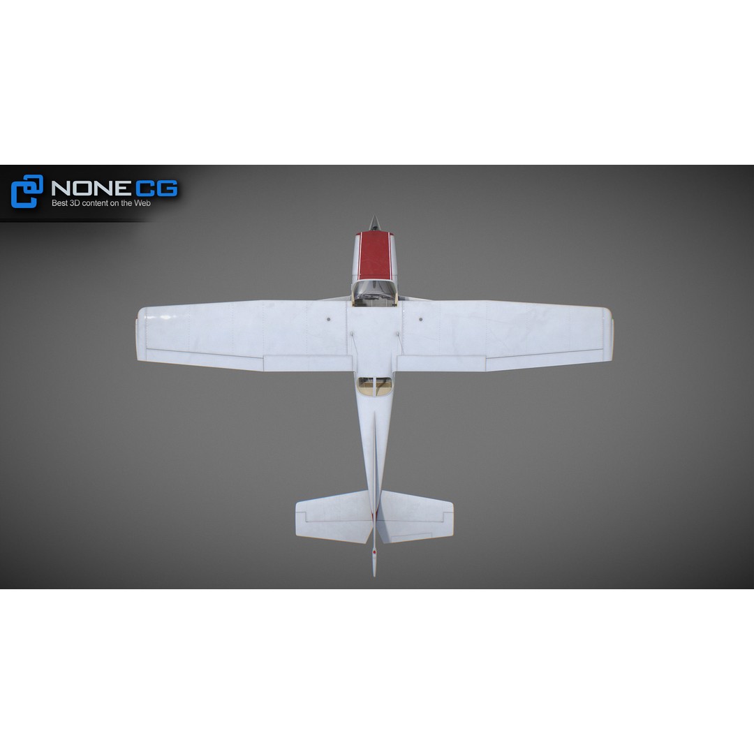 Cessna 172 3D Model – Low Poly Aircraft with PBR Textures, FBX - View 45