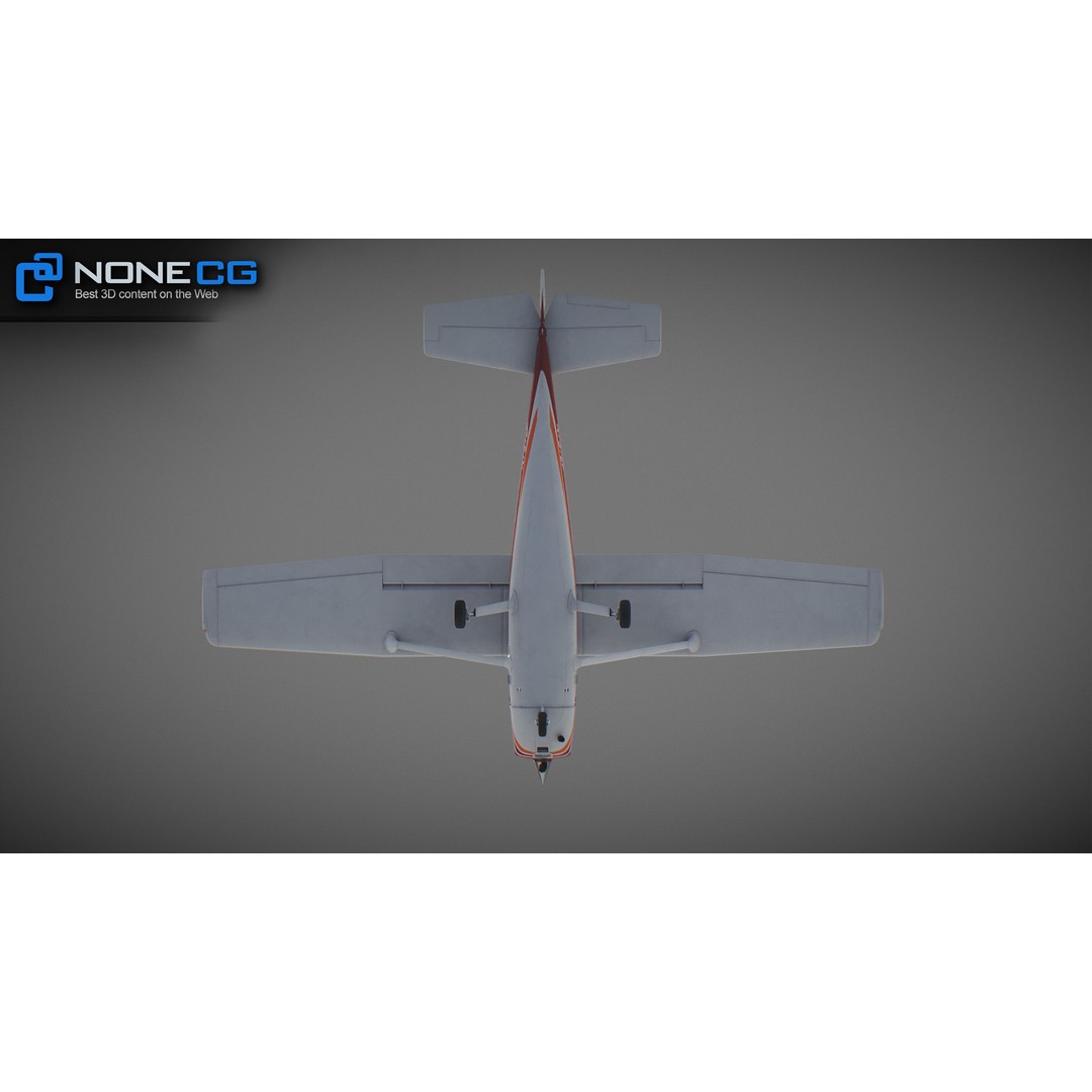 Cessna 172 3D Model – Low Poly Aircraft with PBR Textures, FBX - View 46