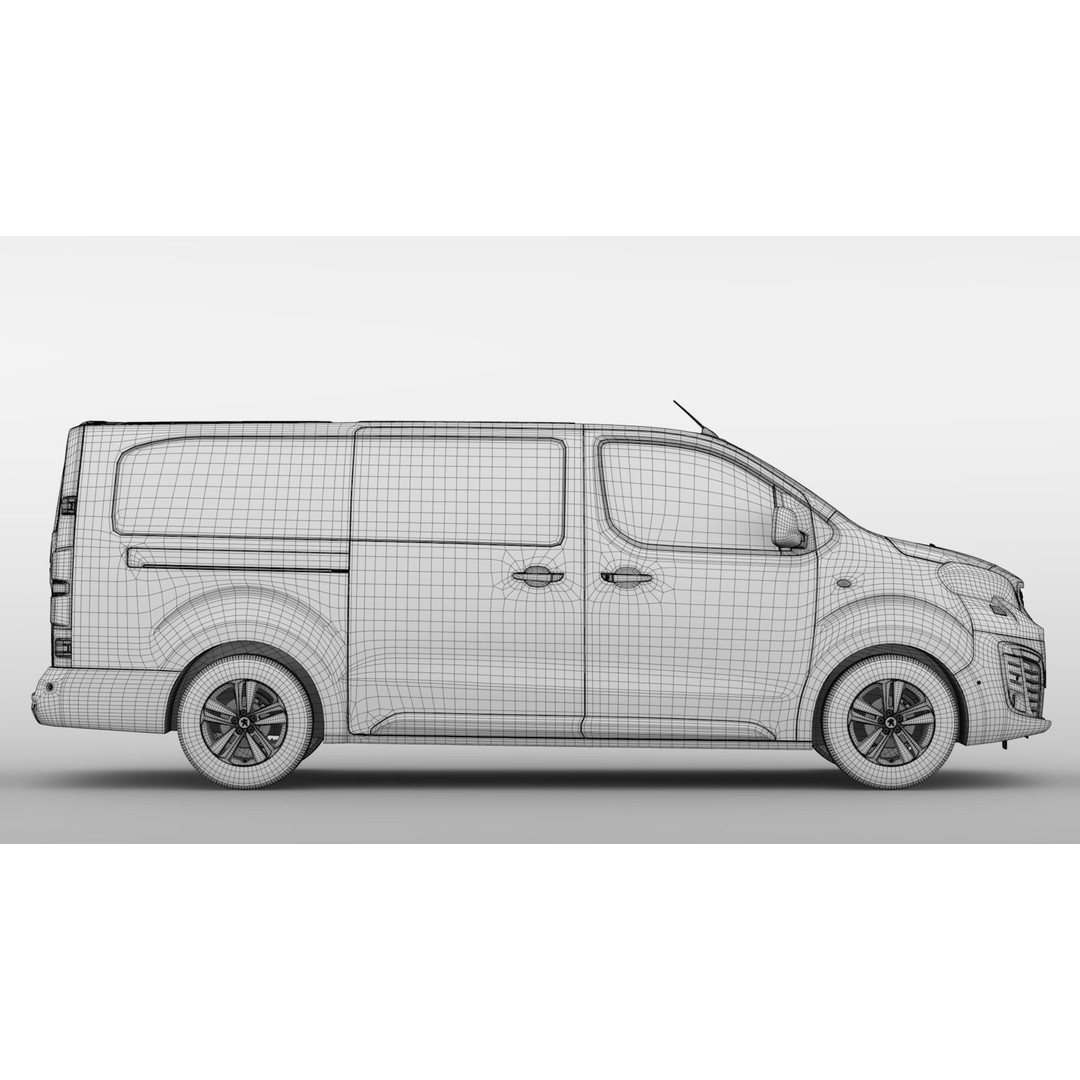 Peugeot Expert L3 2017 3D Model – High Poly Vehicle for Animation, FBX, OBJ