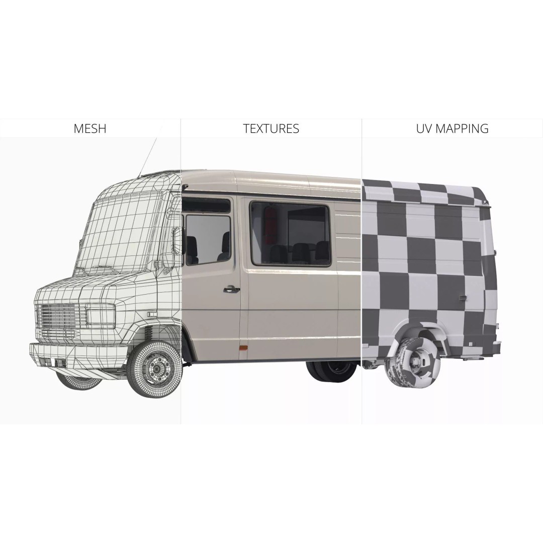 Multi Purpose Commercial Transport Van 3D Model – Rigged PBR Asset, FBX - View 14