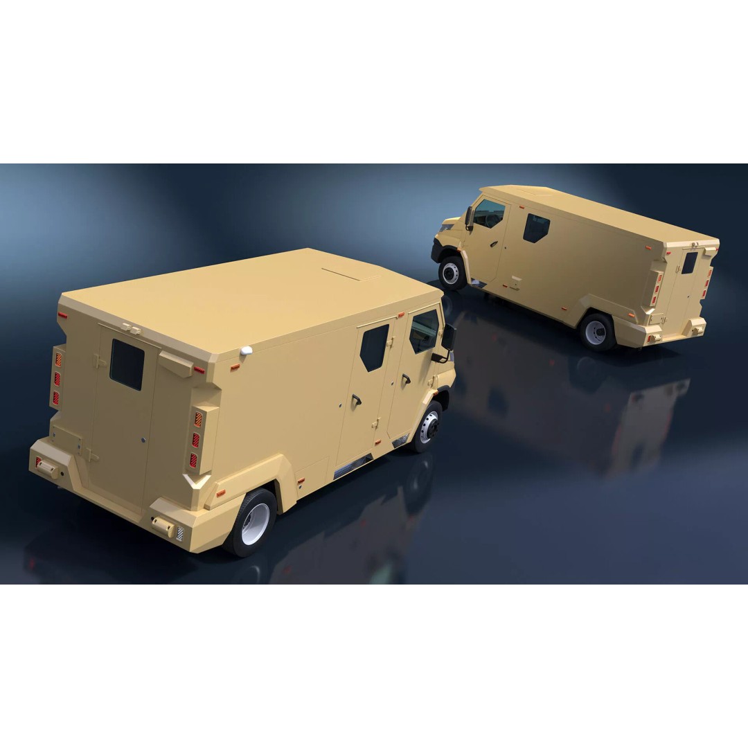 Armored Transport Car Sandy 3D Model – High Poly Military Vehicle, FBX - View 12