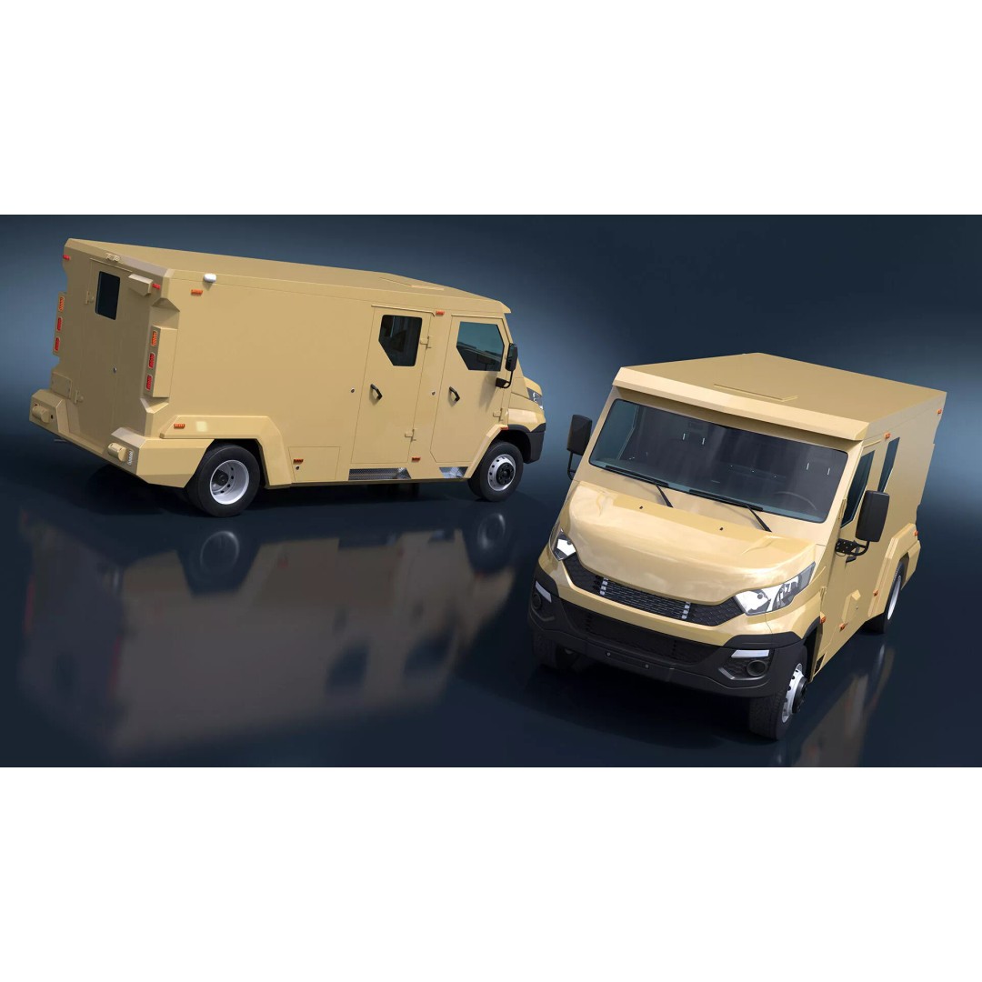 Armored Transport Car Sandy 3D Model – High Poly Military Vehicle, FBX - View 14
