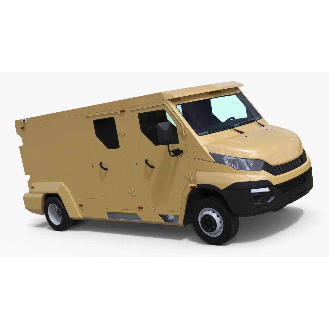 Armored Transport Car Sandy 3D Model – High Poly Military Vehicle, FBX - View 2