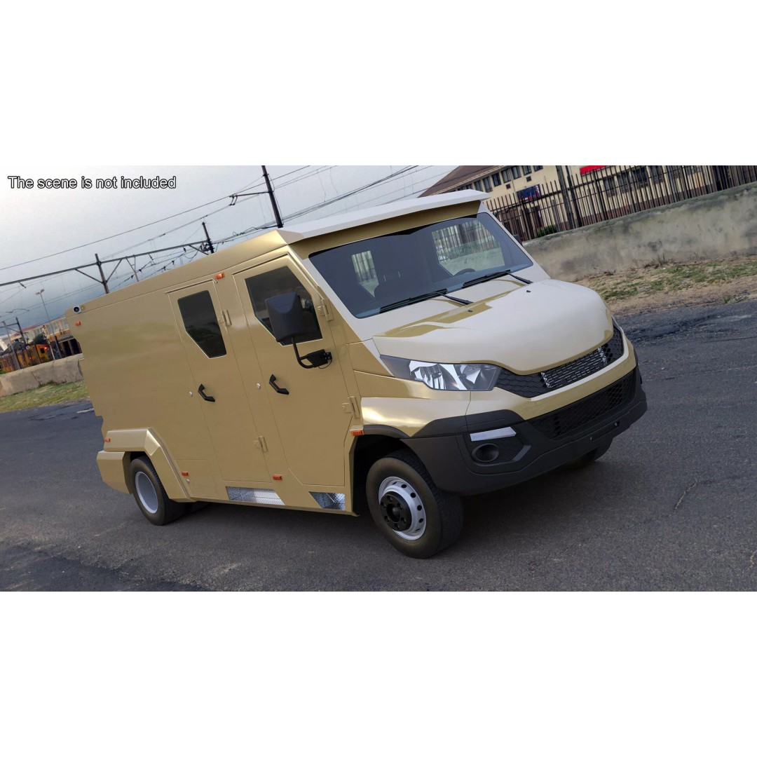 Armored Transport Car Sandy 3D Model – High Poly Military Vehicle, FBX - View 3