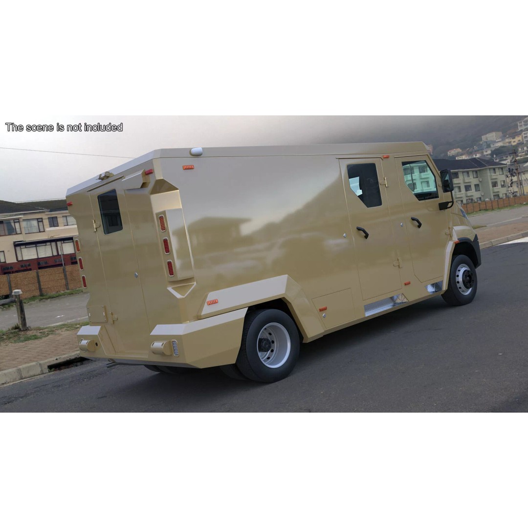 Armored Transport Car Sandy 3D Model – High Poly Military Vehicle, FBX - View 4