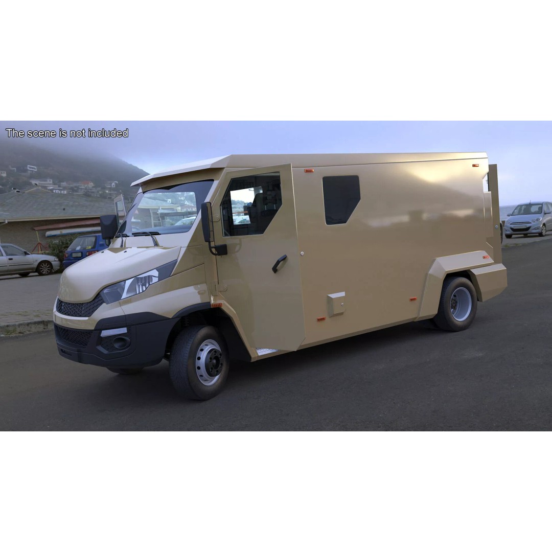 Armored Transport Car Sandy 3D Model – High Poly Military Vehicle, FBX - View 5