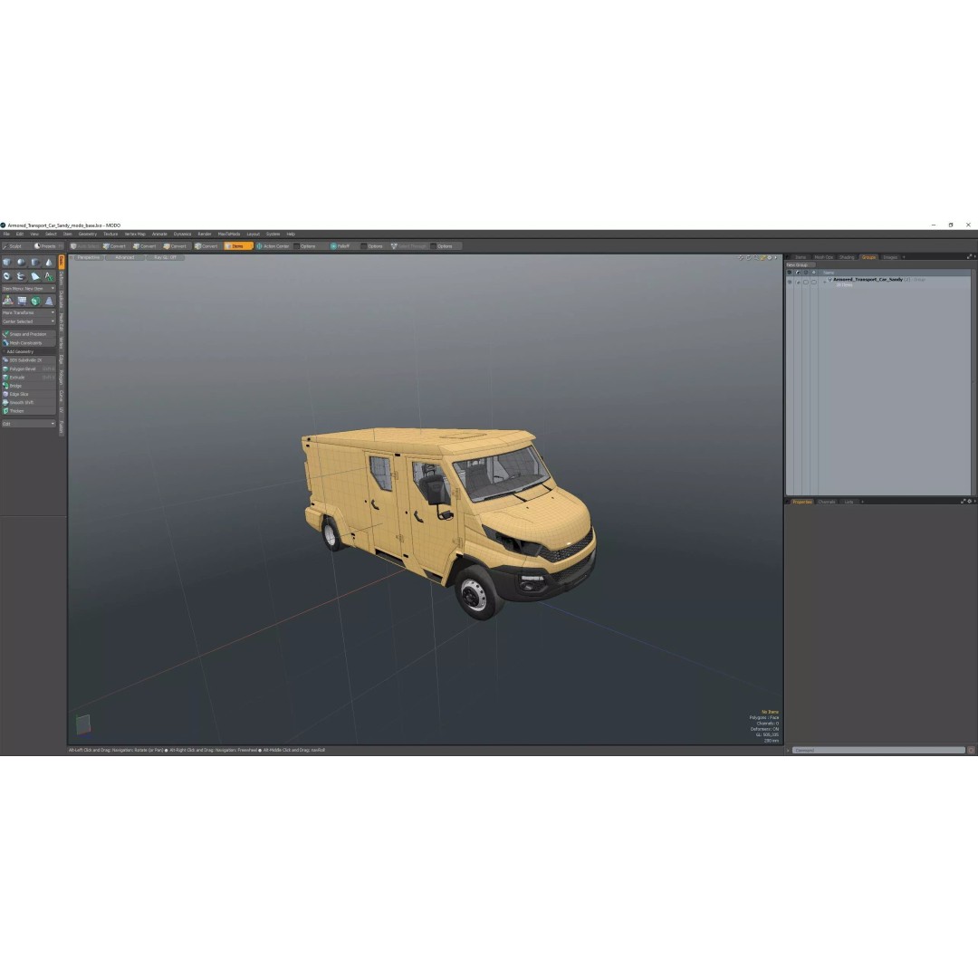 Armored Transport Car Sandy 3D Model – High Poly Military Vehicle, FBX - View 58