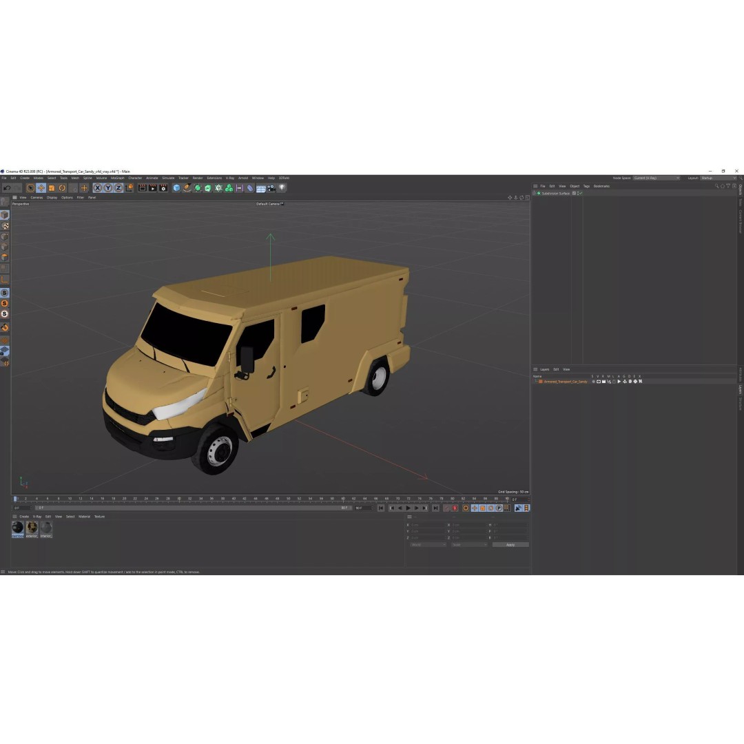 Armored Transport Car Sandy 3D Model – High Poly Military Vehicle, FBX - View 59
