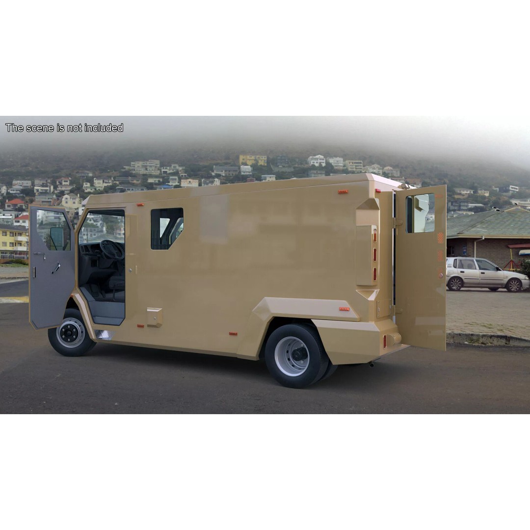 Armored Transport Car Sandy 3D Model – High Poly Military Vehicle, FBX - View 6