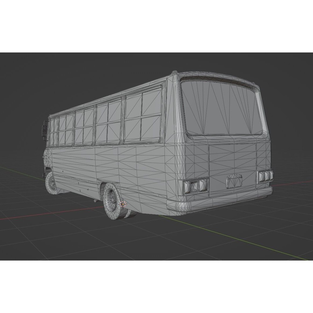 Mercedes-Benz 608D 3D Model – Low Poly Abandoned Bus with PBR Textures - View 20