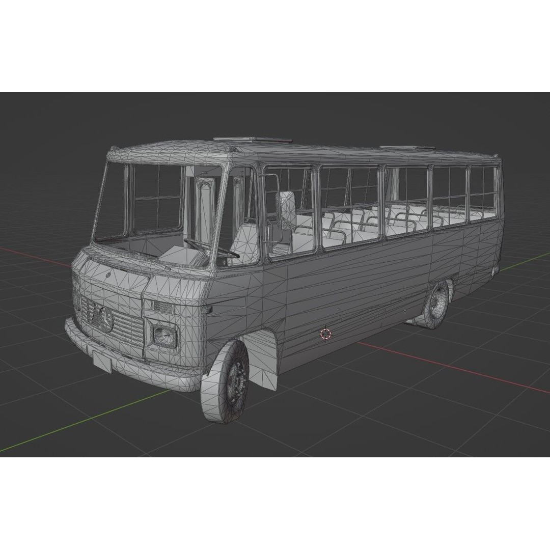 Mercedes-Benz 608D 3D Model – Low Poly Abandoned Bus with PBR Textures - View 21