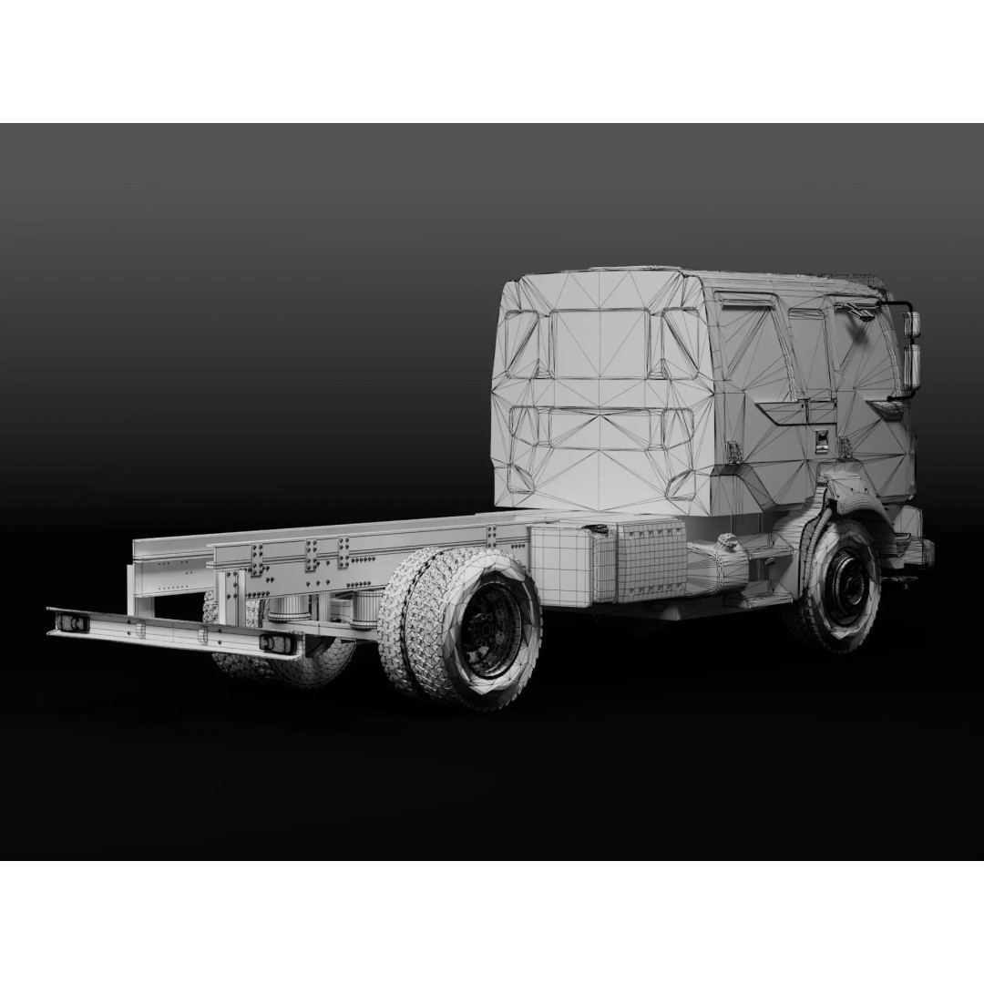 Renault D16 4x4 CrewCab 3D Model – High Detail Game Ready Asset