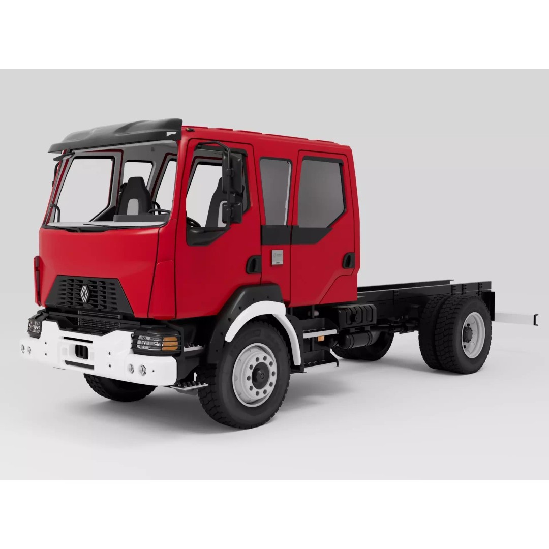 Renault D16 4x4 CrewCab 3D Model – High Detail Game Ready Asset - View 2
