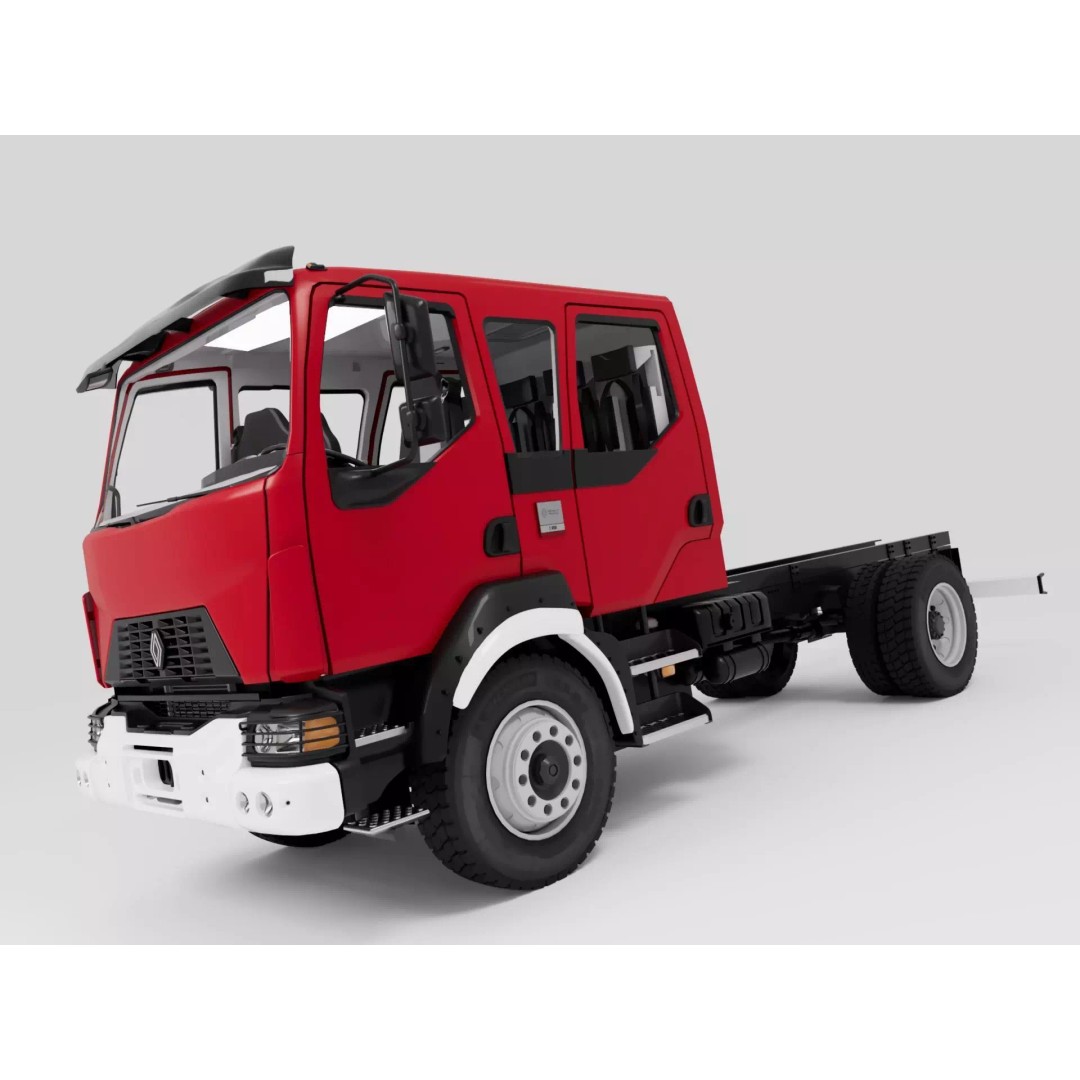 Renault D16 4x4 CrewCab 3D Model – High Detail Game Ready Asset - View 3