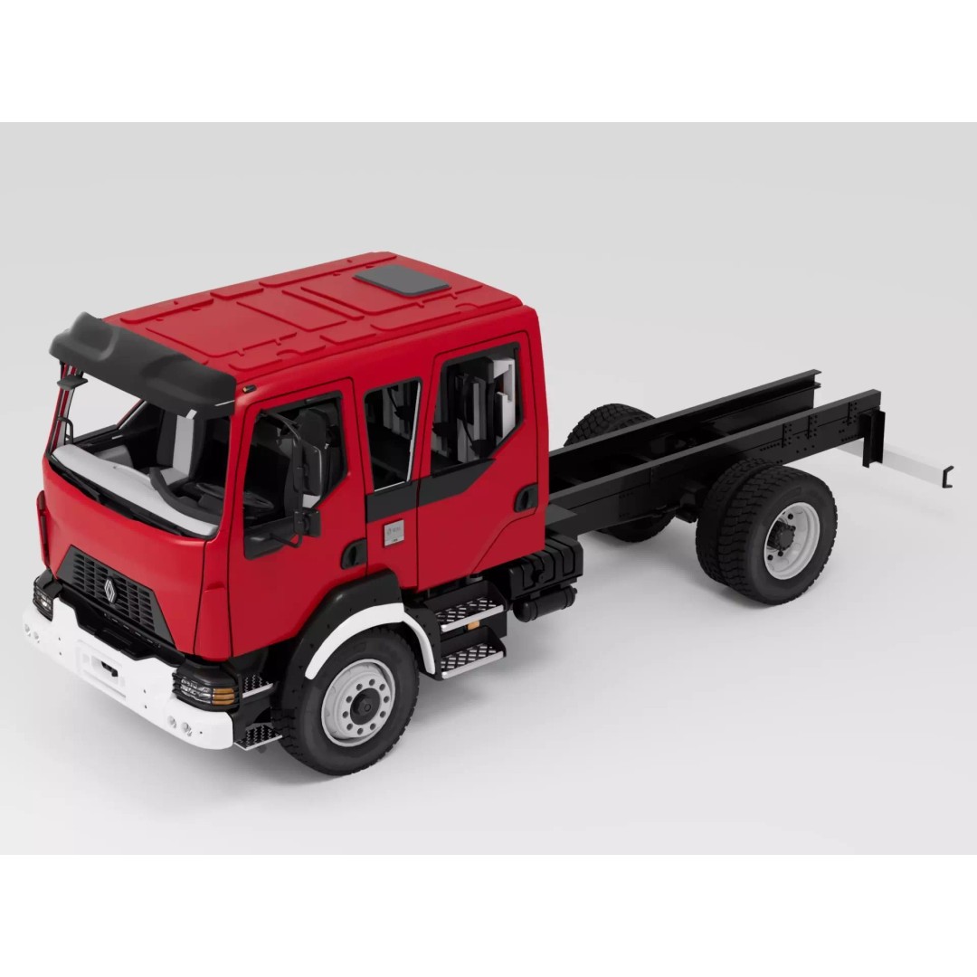 Renault D16 4x4 CrewCab 3D Model – High Detail Game Ready Asset - View 5
