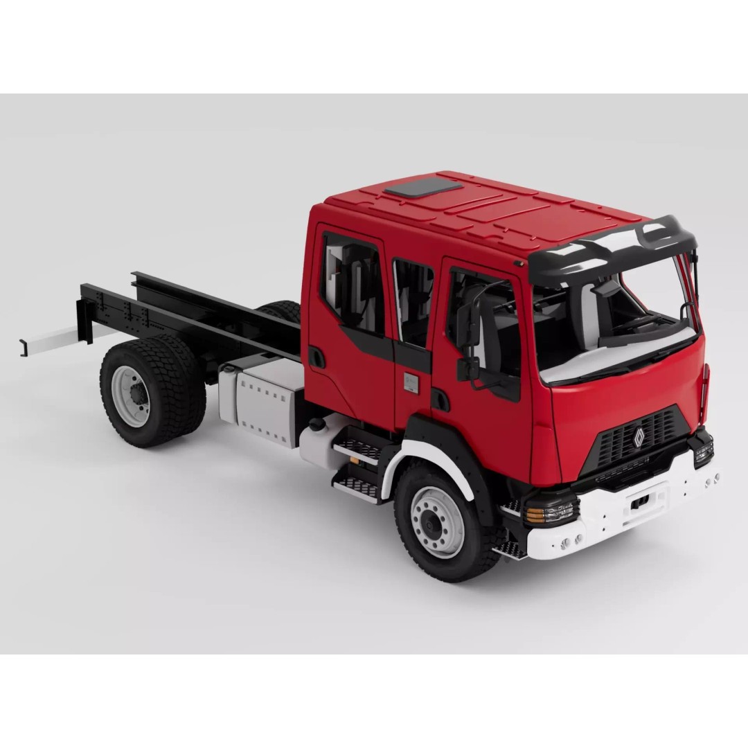 Renault D16 4x4 CrewCab 3D Model – High Detail Game Ready Asset - View 6