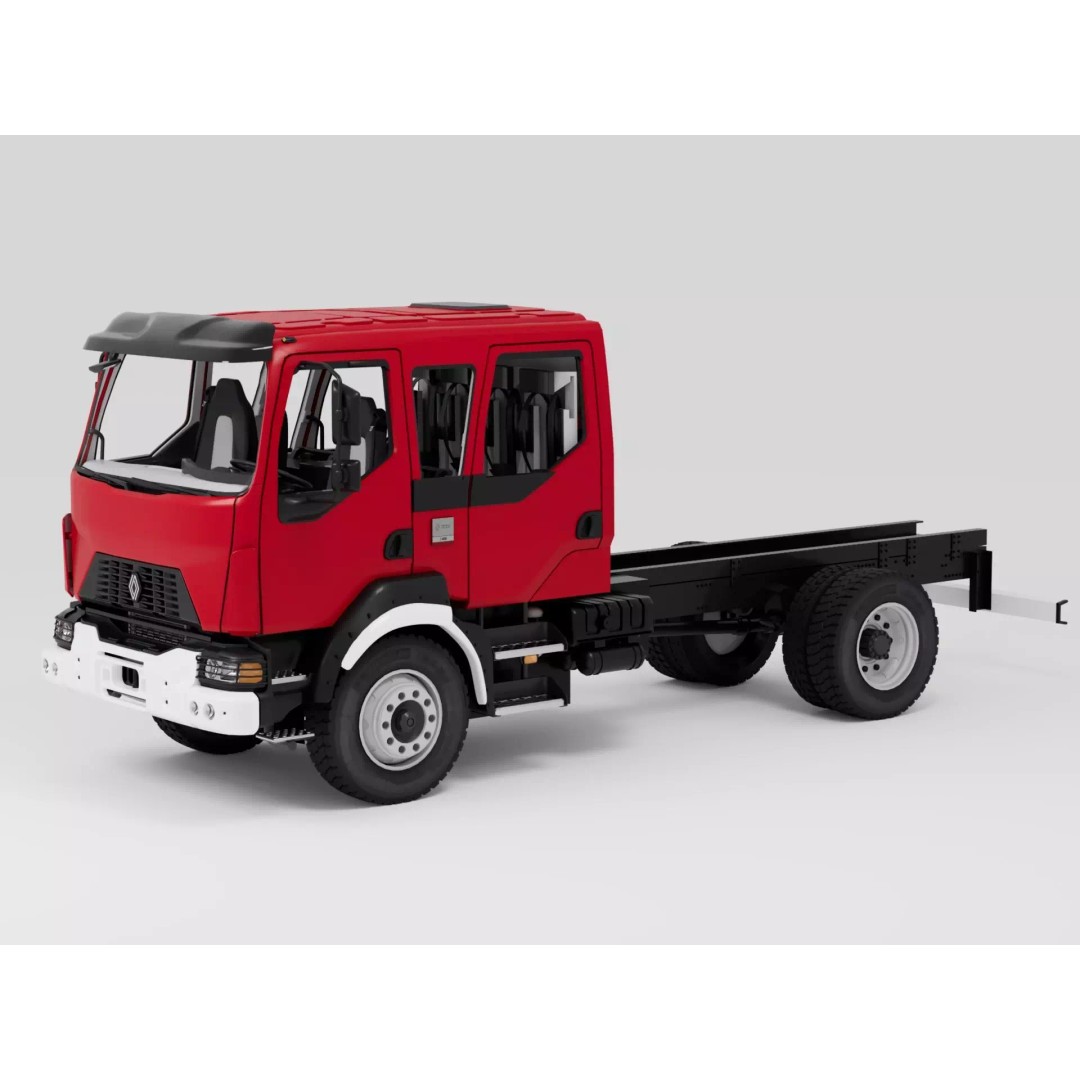 Renault D16 4x4 CrewCab 3D Model – High Detail Game Ready Asset - View 7