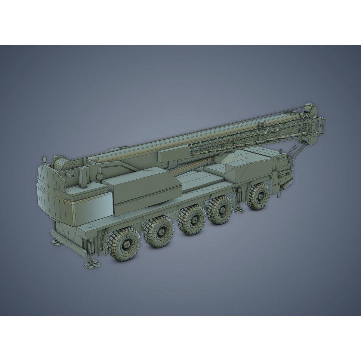 Mobile Crane - Low-Poly Game-Ready 3D Model - View 14