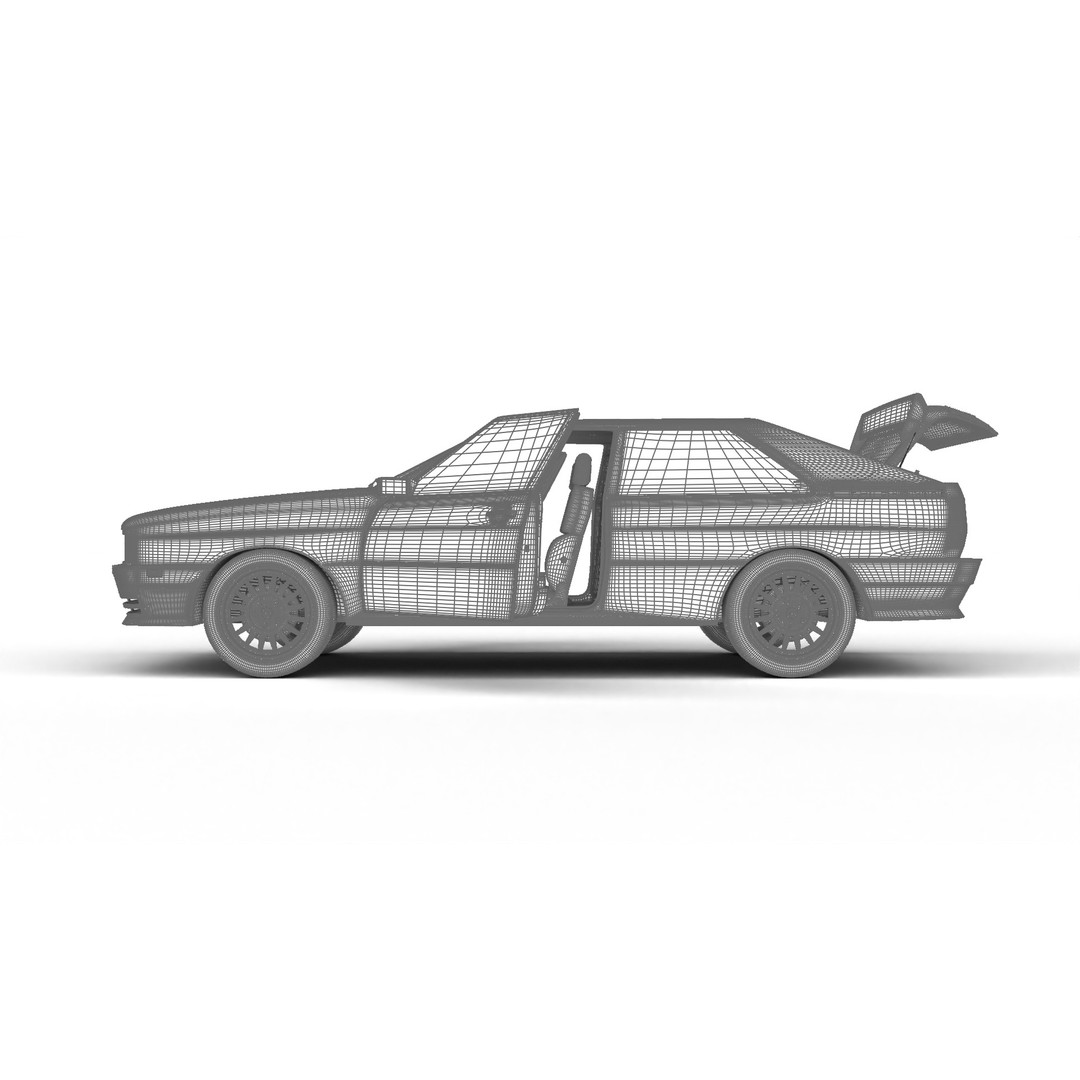 Audi Quattro UR 1980 3D Model – High Poly Rigged Vehicle, FBX, OBJ - View 30