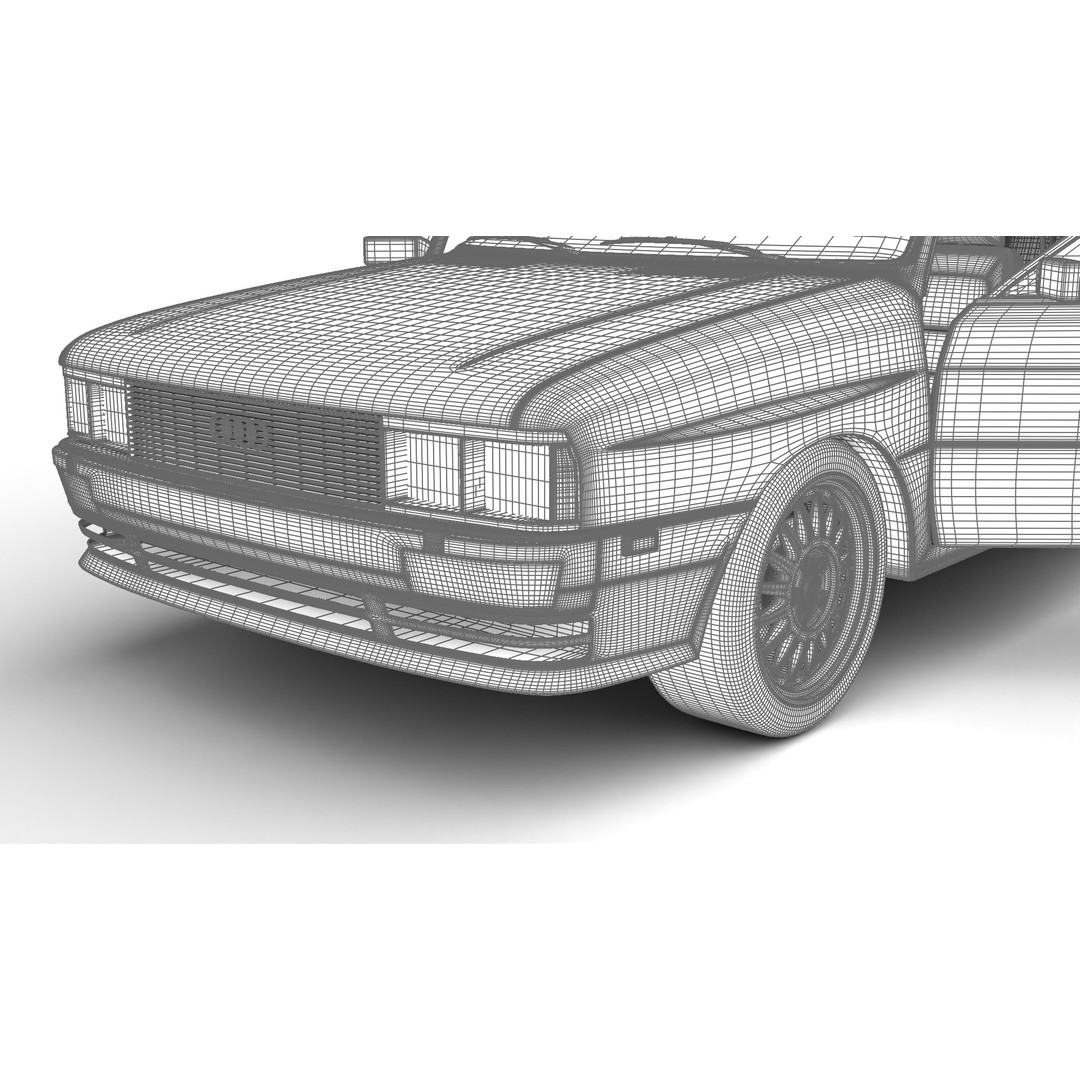 Audi Quattro UR 1980 3D Model – High Poly Rigged Vehicle, FBX, OBJ - View 44