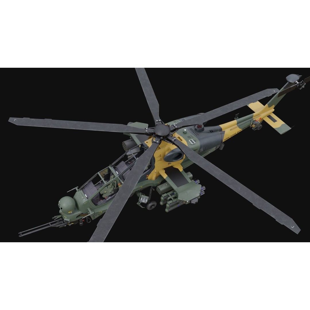T129 ATAK 3D Model – High Poly Helicopter with PBR Textures, FBX - View 10