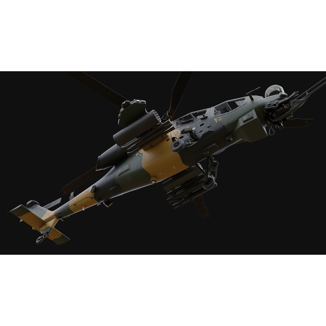 T129 ATAK 3D Model – High Poly Helicopter with PBR Textures, FBX - View 11